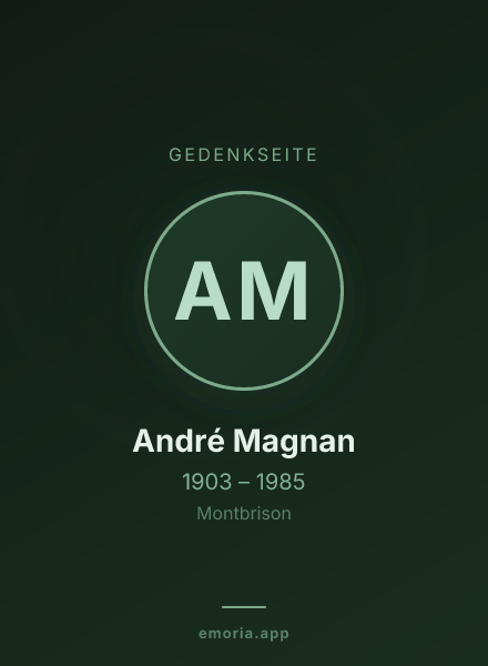 Gedenkportrait von André Magnan