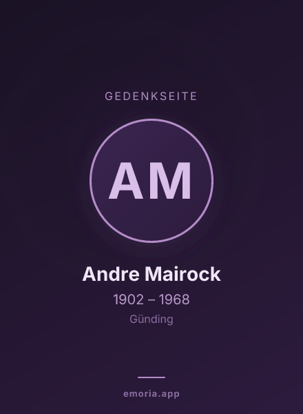 Gedenkportrait von Andre Mairock