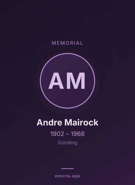 Memorial portrait of Andre Mairock