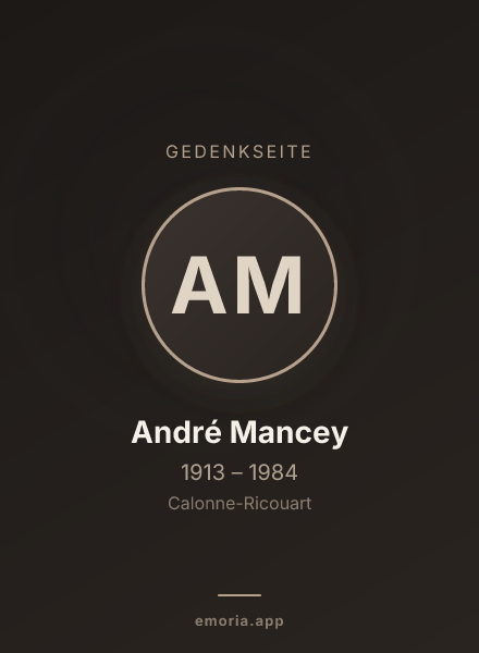 Gedenkportrait von André Mancey