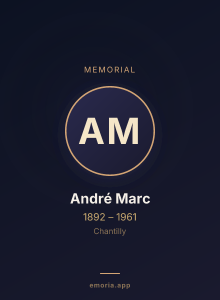 Memorial portrait of André Marc