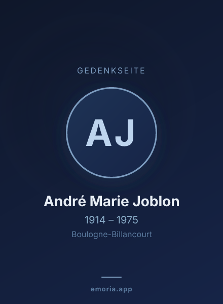 Gedenkportrait von André Marie Joblon