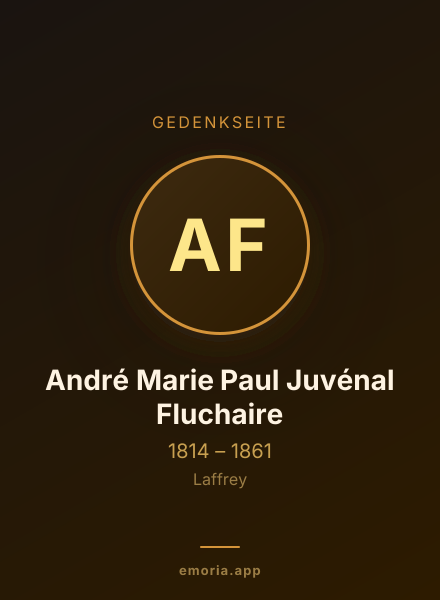 Gedenkportrait von André Marie Paul Juvénal Fluchaire