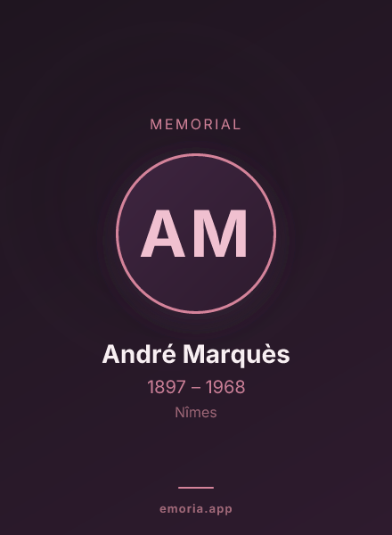 Memorial portrait of André Marquès