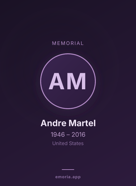 Memorial portrait of Andre Martel