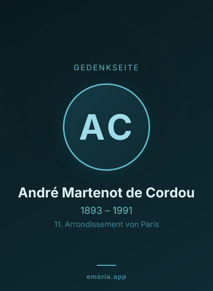 Gedenkportrait von André Martenot de Cordou