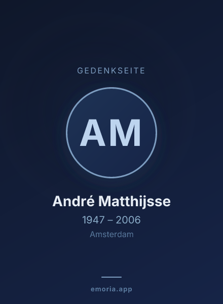 Gedenkportrait von André Matthijsse