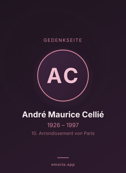 Gedenkportrait von André Maurice Cellié