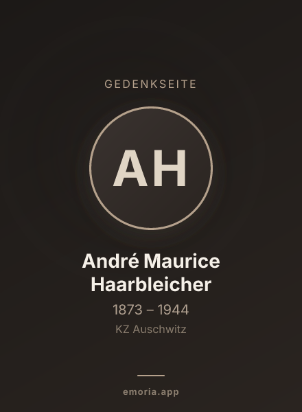 Gedenkportrait von André Maurice Haarbleicher