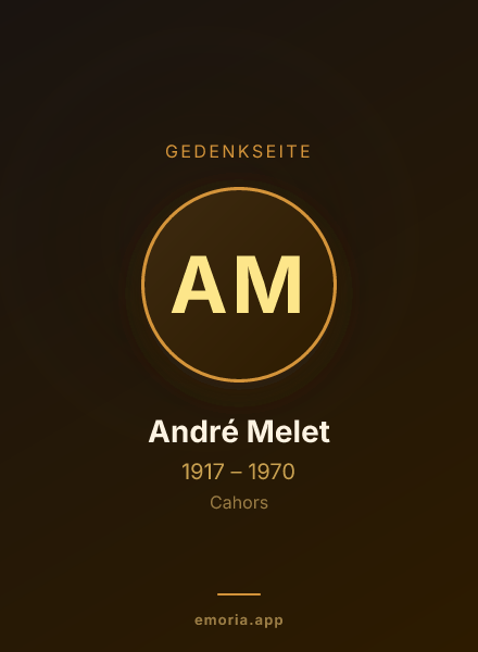 Gedenkportrait von André Melet