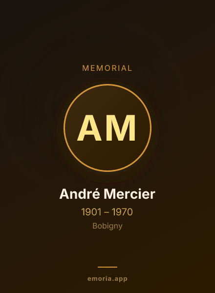 Memorial portrait of André Mercier