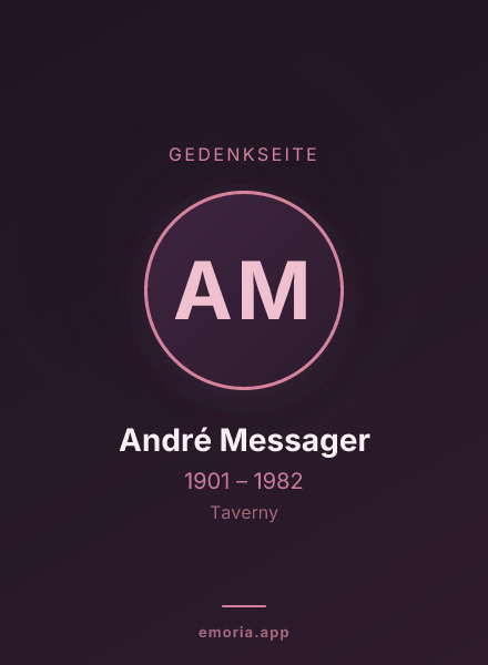 Gedenkportrait von André Messager