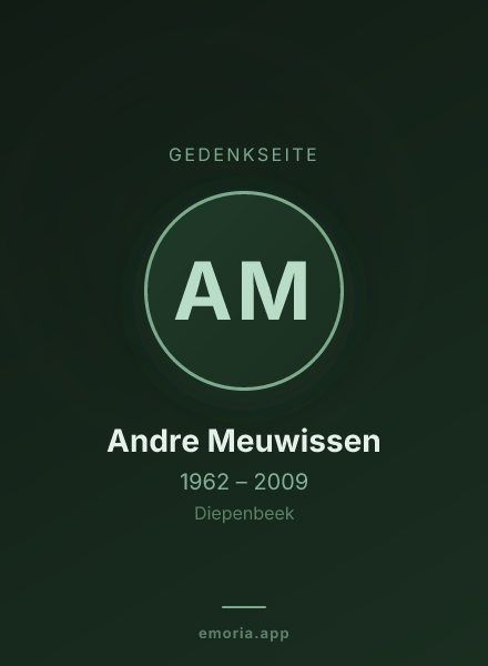 Gedenkportrait von Andre Meuwissen
