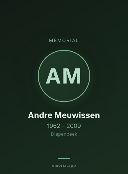 Memorial portrait of Andre Meuwissen
