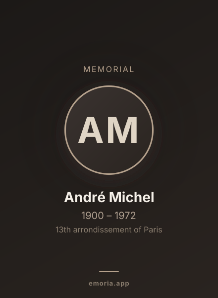 Memorial portrait of André Michel