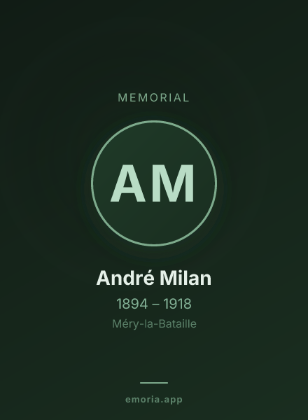 Memorial portrait of André Milan