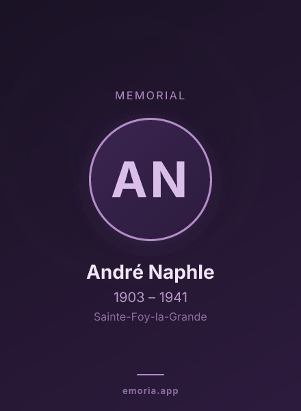 Memorial portrait of André Naphle
