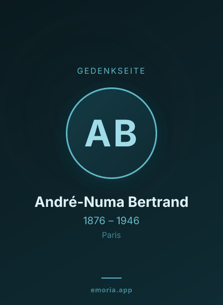 Gedenkportrait von André-Numa Bertrand