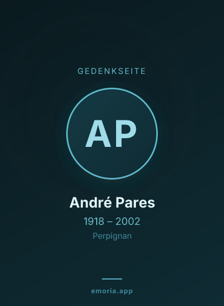 Gedenkportrait von André Pares