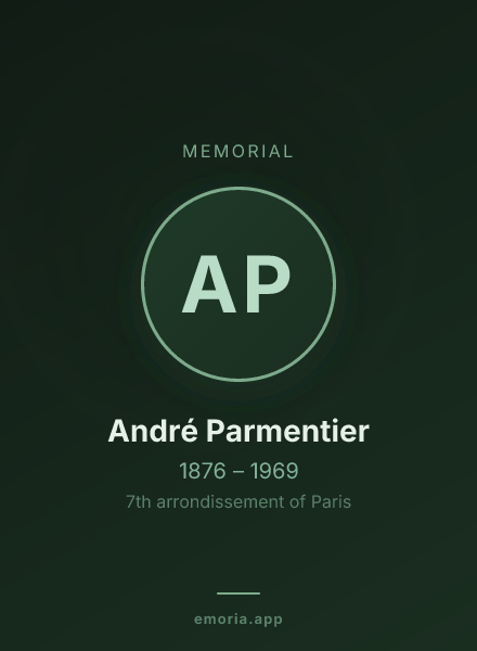 Memorial portrait of André Parmentier