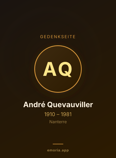 Gedenkportrait von André Quevauviller