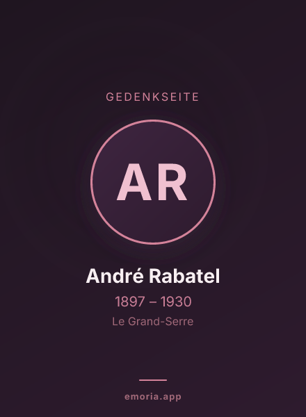 Gedenkportrait von André Rabatel