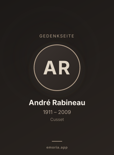 Gedenkportrait von André Rabineau