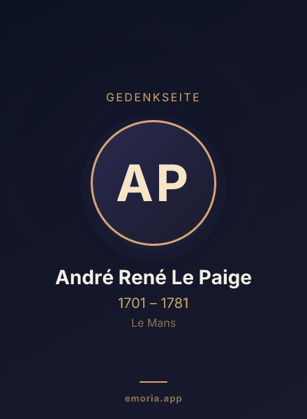 Gedenkportrait von André René Le Paige