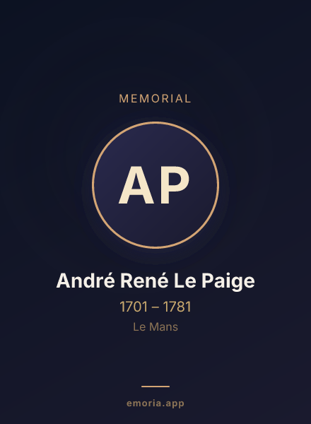 Memorial portrait of André René Le Paige