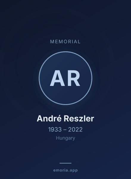 Memorial portrait of André Reszler