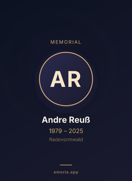 Memorial portrait of Andre Reuß