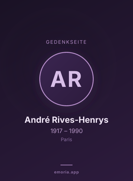Gedenkportrait von André Rives-Henrys