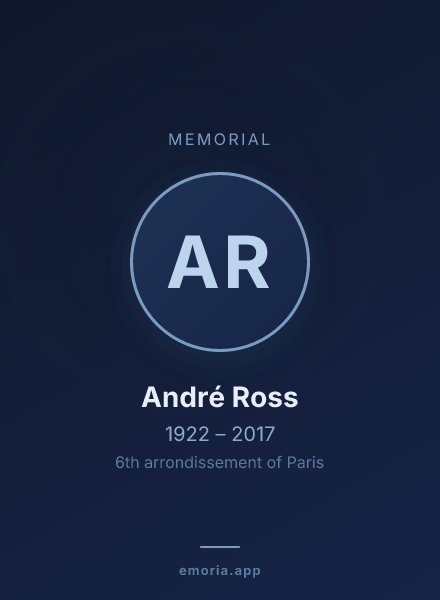 Memorial portrait of André Ross
