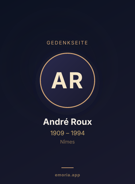 Gedenkportrait von André Roux