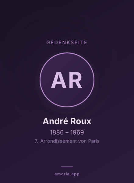 Gedenkportrait von André Roux