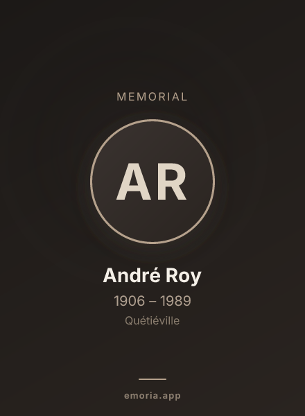 Memorial portrait of André Roy
