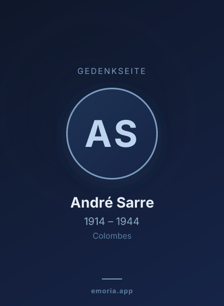 Gedenkportrait von André Sarre