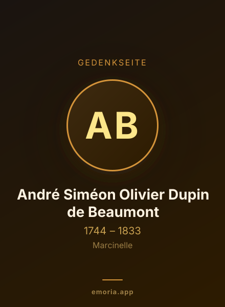 Gedenkportrait von André Siméon Olivier Dupin de Beaumont