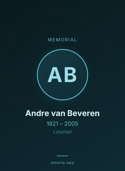 Memorial portrait of Andre van Beveren
