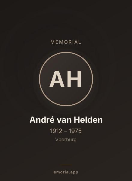 Memorial portrait of André van Helden