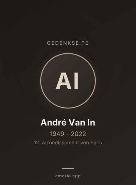 Gedenkportrait von André Van In