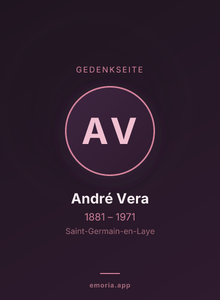 Gedenkportrait von André Vera