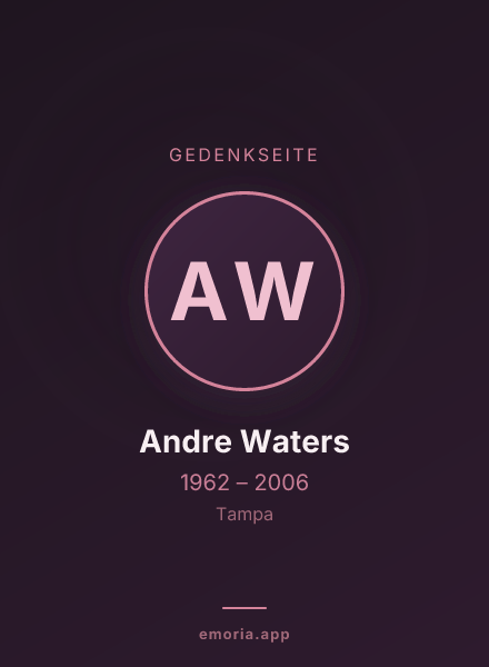 Gedenkportrait von Andre Waters