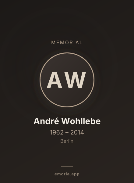 Memorial portrait of André Wohllebe