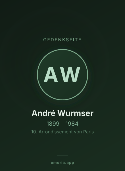 Gedenkportrait von André Wurmser