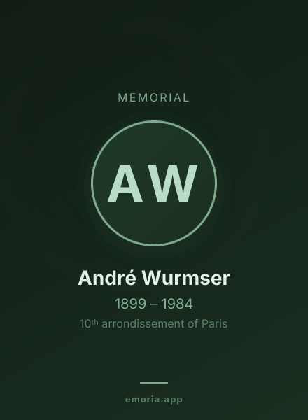 Memorial portrait of André Wurmser