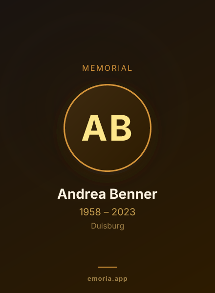 Memorial portrait of Andrea Benner