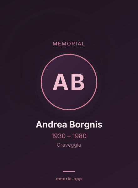 Memorial portrait of Andrea Borgnis