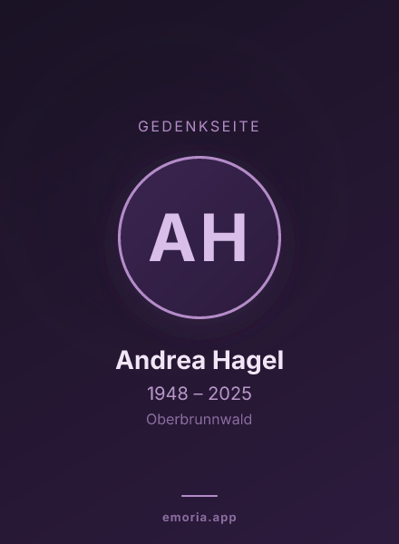 Gedenkportrait von Andrea Hagel