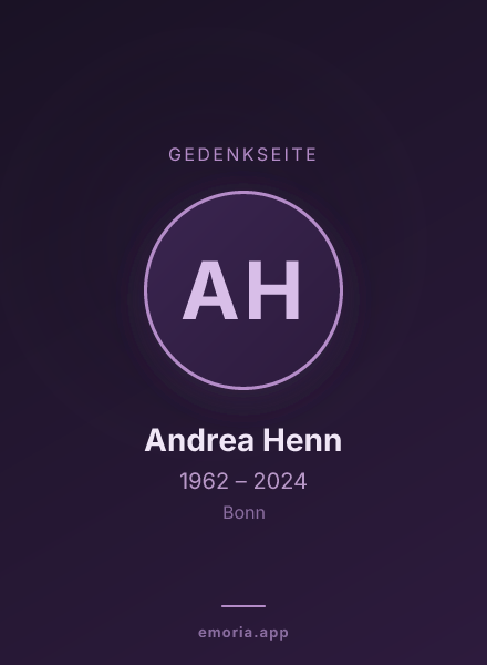 Gedenkportrait von Andrea Henn